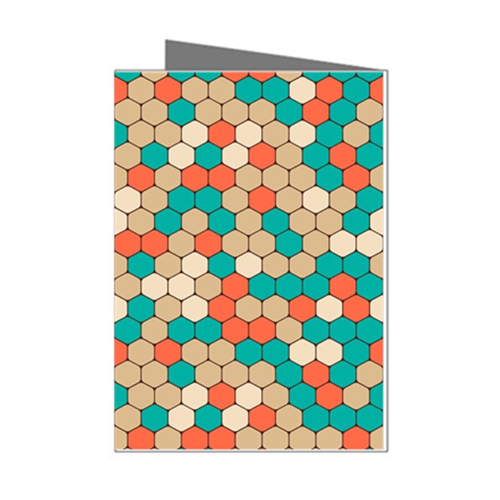 Multicolored Honeycomb Colorful Abstract Geometry Mini Greeting Cards (Pkg of 8)