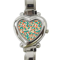 Multicolored Honeycomb Colorful Abstract Geometry Heart Italian Charm Watch by Vaneshop