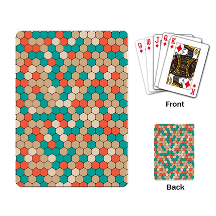 Multicolored Honeycomb Colorful Abstract Geometry Playing Cards Single Design (Rectangle)