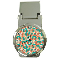 Multicolored Honeycomb Colorful Abstract Geometry Money Clip Watches by Vaneshop