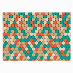 Multicolored Honeycomb Colorful Abstract Geometry Large Glasses Cloth by Vaneshop