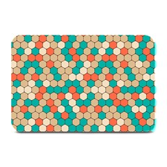 Multicolored Honeycomb Colorful Abstract Geometry Plate Mats by Vaneshop