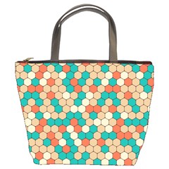 Multicolored Honeycomb Colorful Abstract Geometry Bucket Bag