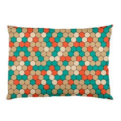 Multicolored Honeycomb Colorful Abstract Geometry Pillow Case by Vaneshop