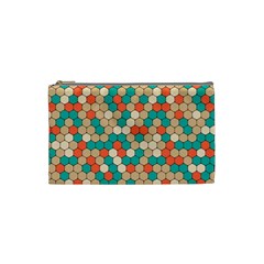 Multicolored Honeycomb Colorful Abstract Geometry Cosmetic Bag (small) by Vaneshop