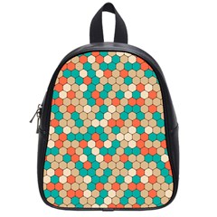 Multicolored Honeycomb Colorful Abstract Geometry School Bag (small) by Vaneshop