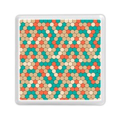 Multicolored Honeycomb Colorful Abstract Geometry Memory Card Reader (square) by Vaneshop