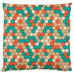 Multicolored Honeycomb Colorful Abstract Geometry Large Cushion Case (one Side) by Vaneshop