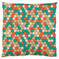 Multicolored Honeycomb Colorful Abstract Geometry Standard Premium Plush Fleece Cushion Case (one Side) by Vaneshop