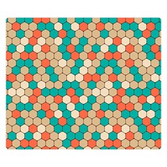 Multicolored Honeycomb Colorful Abstract Geometry Two Sides Premium Plush Fleece Blanket (small) by Vaneshop