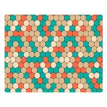 Multicolored Honeycomb Colorful Abstract Geometry Two Sides Premium Plush Fleece Blanket (Large) 80 x60  Blanket Front