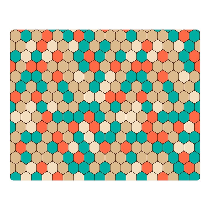 Multicolored Honeycomb Colorful Abstract Geometry Two Sides Premium Plush Fleece Blanket (Large)