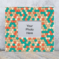 Multicolored Honeycomb Colorful Abstract Geometry White Wall Photo Frame 5  X 7  by Vaneshop