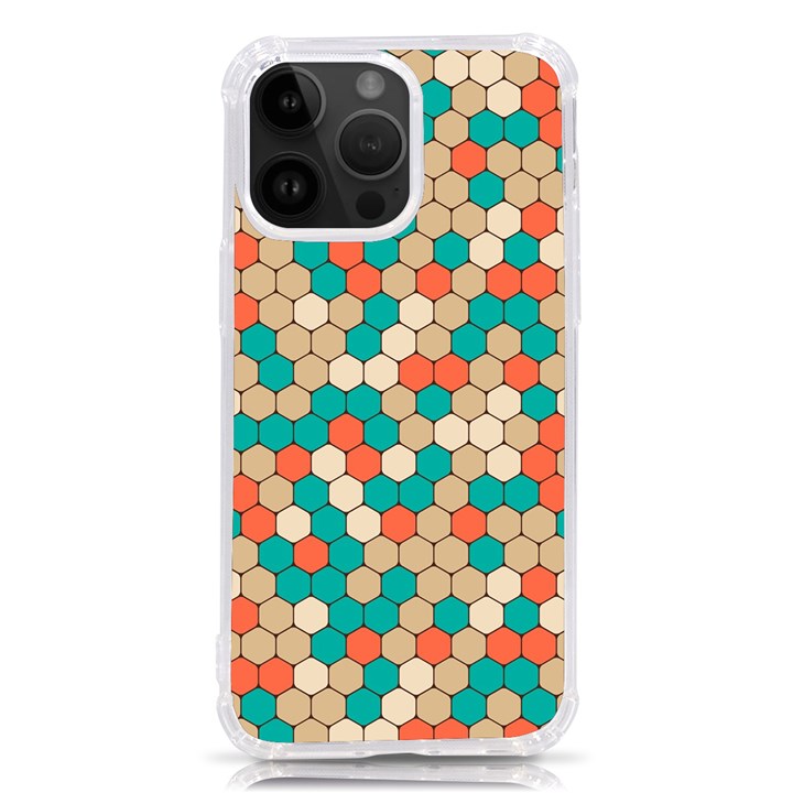 Multicolored Honeycomb Colorful Abstract Geometry iPhone 14 Pro Max TPU UV Print Case