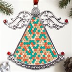 Multicolored Honeycomb Colorful Abstract Geometry Metal Angel with Crystal Ornament Front