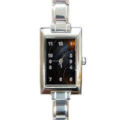 Abstract Dark Shine Structure Fractal Golden Rectangle Italian Charm Watch by Vaneshop