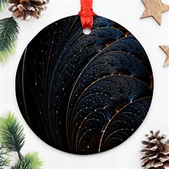 Abstract Dark Shine Structure Fractal Golden Ornament (round) by Vaneshop