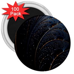 Abstract Dark Shine Structure Fractal Golden 3  Magnets (100 Pack)