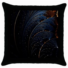 Abstract Dark Shine Structure Fractal Golden Throw Pillow Case (black) by Vaneshop