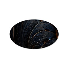 Abstract Dark Shine Structure Fractal Golden Sticker (oval) by Vaneshop