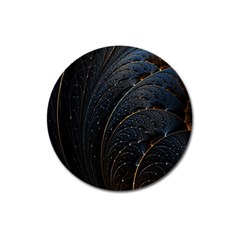 Abstract Dark Shine Structure Fractal Golden Magnet 3  (round) by Vaneshop