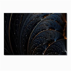 Abstract Dark Shine Structure Fractal Golden Postcard 4 x 6  (pkg Of 10) by Vaneshop