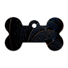 Abstract Dark Shine Structure Fractal Golden Dog Tag Bone (one Side) by Vaneshop