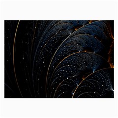 Abstract Dark Shine Structure Fractal Golden Large Glasses Cloth by Vaneshop