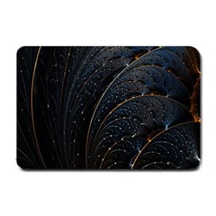 Abstract Dark Shine Structure Fractal Golden Small Doormat by Vaneshop