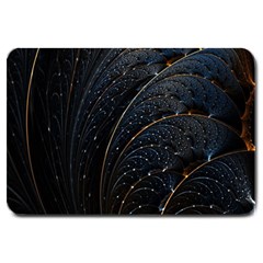 Abstract Dark Shine Structure Fractal Golden Large Doormat by Vaneshop