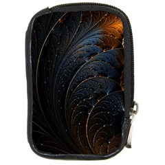 Abstract Dark Shine Structure Fractal Golden Compact Camera Leather Case by Vaneshop