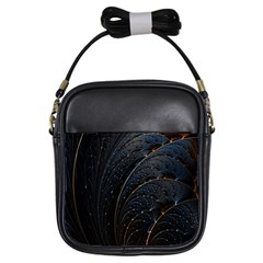 Abstract Dark Shine Structure Fractal Golden Girls Sling Bag by Vaneshop