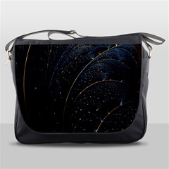 Abstract Dark Shine Structure Fractal Golden Messenger Bag by Vaneshop