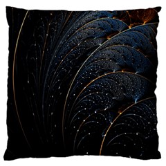 Abstract Dark Shine Structure Fractal Golden Large Cushion Case (one Side) by Vaneshop