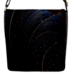 Abstract Dark Shine Structure Fractal Golden Flap Closure Messenger Bag (s) by Vaneshop