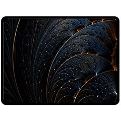 Abstract Dark Shine Structure Fractal Golden Two Sides Fleece Blanket (large) by Vaneshop