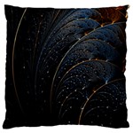 Abstract Dark Shine Structure Fractal Golden Standard Premium Plush Fleece Cushion Case (One Side) Front