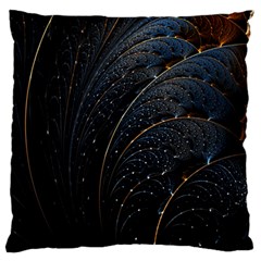 Abstract Dark Shine Structure Fractal Golden Standard Premium Plush Fleece Cushion Case (one Side) by Vaneshop