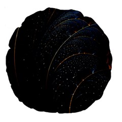 Abstract Dark Shine Structure Fractal Golden Large 18  Premium Flano Round Cushions by Vaneshop