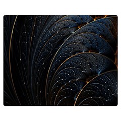 Abstract Dark Shine Structure Fractal Golden Two Sides Premium Plush Fleece Blanket (medium) by Vaneshop