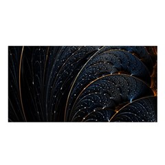 Abstract Dark Shine Structure Fractal Golden Satin Shawl 45  X 80  by Vaneshop