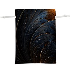 Abstract Dark Shine Structure Fractal Golden Lightweight Drawstring Pouch (xl) by Vaneshop