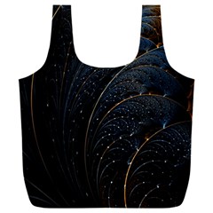 Abstract Dark Shine Structure Fractal Golden Full Print Recycle Bag (xxl)