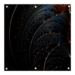 Abstract Dark Shine Structure Fractal Golden Banner And Sign 3  X 3  by Vaneshop