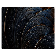 Abstract Dark Shine Structure Fractal Golden Premium Plush Fleece Blanket (medium) by Vaneshop