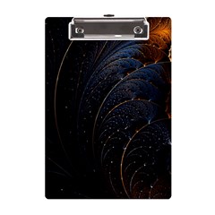 Abstract Dark Shine Structure Fractal Golden A5 Acrylic Clipboard by Vaneshop