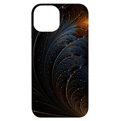 Abstract Dark Shine Structure Fractal Golden Iphone 14 Black Uv Print Case by Vaneshop