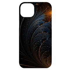 Abstract Dark Shine Structure Fractal Golden Iphone 14 Plus Black Uv Print Case by Vaneshop