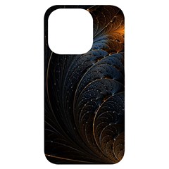 Abstract Dark Shine Structure Fractal Golden Iphone 14 Pro Black Uv Print Case by Vaneshop