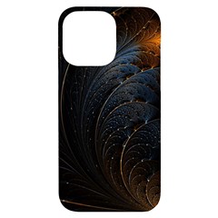 Abstract Dark Shine Structure Fractal Golden Iphone 14 Pro Max Black Uv Print Case by Vaneshop